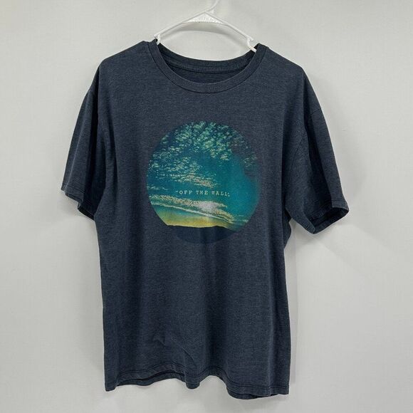 Vans "Off The Wall" Mountain Sky Heather Blue Skateboard Graphic Tee Size Large - Picture 1 of 5
